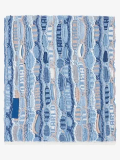 Carlo Colucci Schals & Tücher<Herren Strickschal - Di Rosa blau gemustert