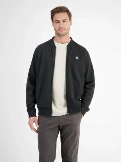 LERROS Sweatshirts & Sweatjacken<Herren Sweatjacke schwarz uni