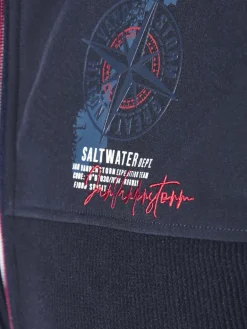 Jan Vanderstorm Sweatshirts & Sweatjacken<Herren Sweatjacke - ASPIAN blau bedruckt