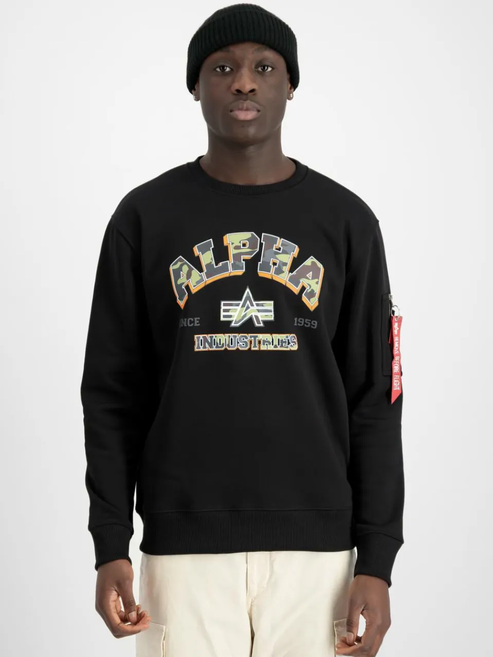 Alpha Industries Sweatshirts & Sweatjacken<Herren Sweatshirt schwarz bedruckt