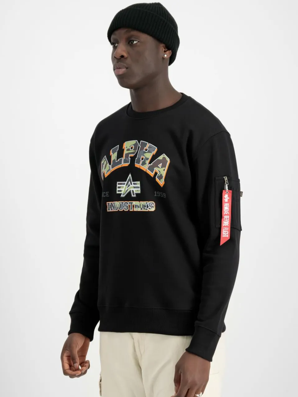 Alpha Industries Sweatshirts & Sweatjacken<Herren Sweatshirt schwarz bedruckt