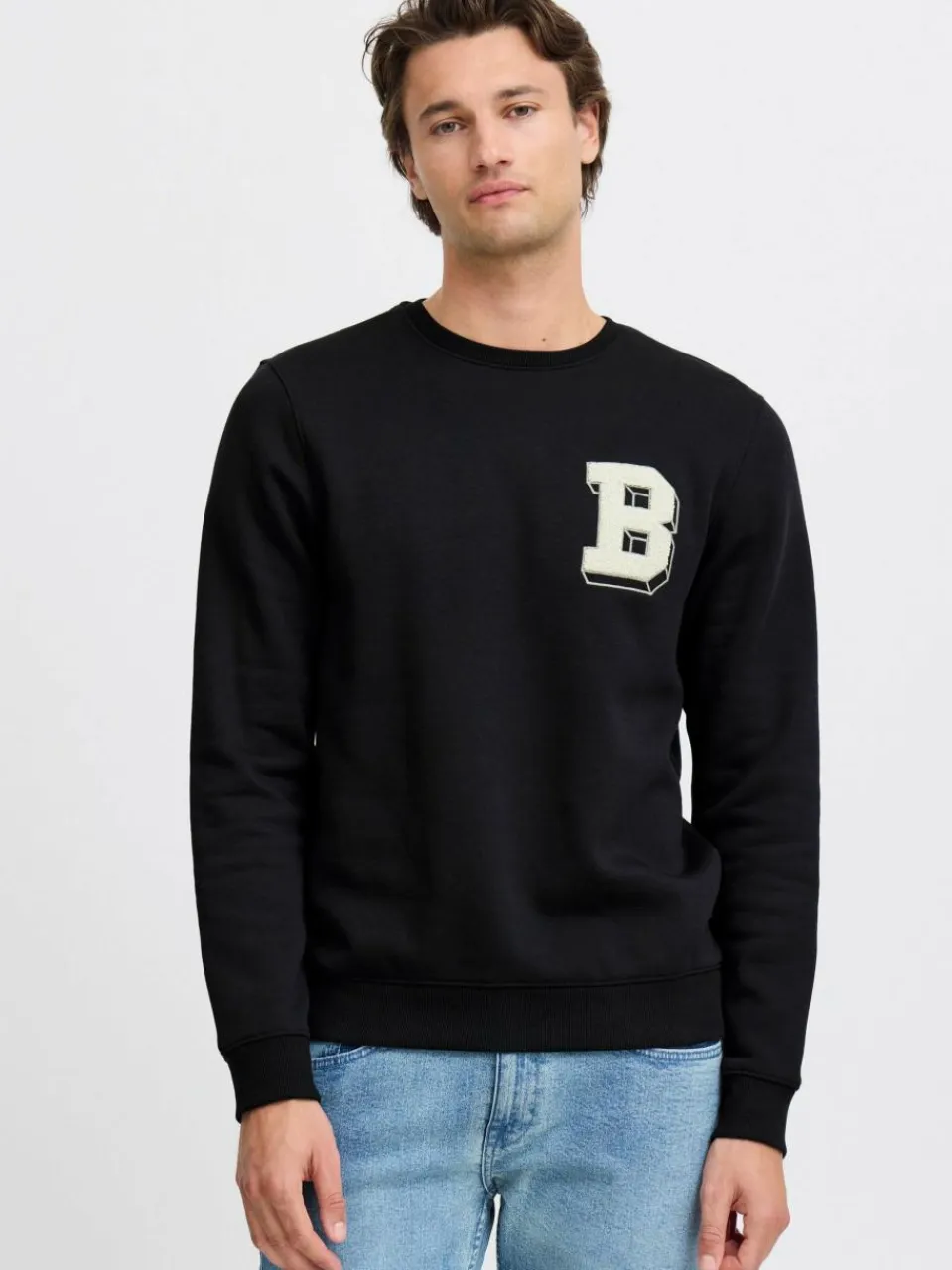 BLEND Sweatshirts & Sweatjacken<Herren Sweatshirt schwarz bedruckt