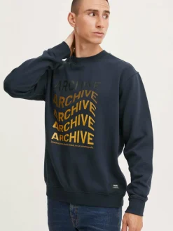 Solid Sweatshirts & Sweatjacken<Herren Sweatshirt blau bedruckt