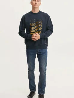 Solid Sweatshirts & Sweatjacken<Herren Sweatshirt blau bedruckt