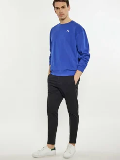 Mo Pullover & Strickjacken<Herren Sweatshirt blau uni