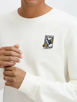 BLEND Sweatshirts & Sweatjacken<Herren Sweatshirt weiß bedruckt