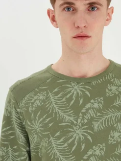 BLEND Sweatshirts & Sweatjacken<Herren Sweatshirt grün gemustert