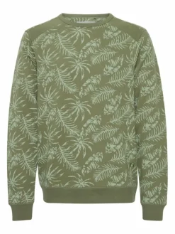 BLEND Sweatshirts & Sweatjacken<Herren Sweatshirt grün gemustert