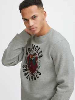 BLEND Sweatshirts & Sweatjacken<Herren Sweatshirt grau bedruckt