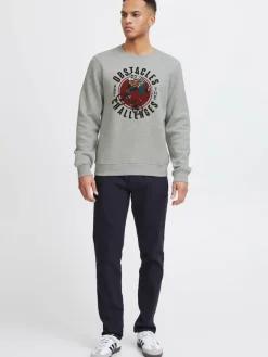 BLEND Sweatshirts & Sweatjacken<Herren Sweatshirt grau bedruckt