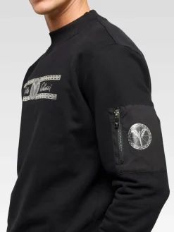 Carlo Colucci Sweatshirts & Sweatjacken<Herren Sweatshirt - Di Stasio schwarz gemustert