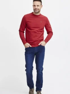 FQ1924 Sweatshirts & Sweatjacken<Herren Sweatshirt - FQWILLIAM crew neck logo sweat rot gemustert