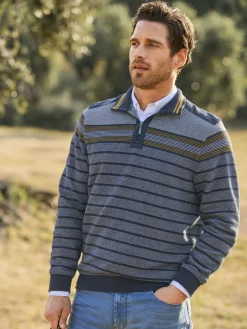 BABISTA Sweatshirts & Sweatjacken<Herren Sweatshirt - REMOSOTZI blau gestreift