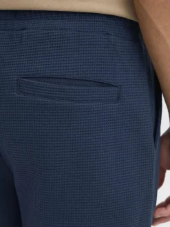 BLEND Hosen<Herren Sweatshorts - BHCASPER blau strukturiert