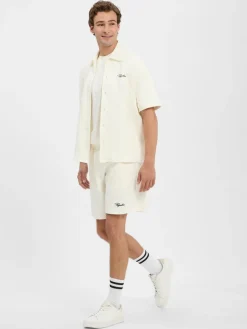 PEGADOR Hosen<Herren Sweatshorts - Jovren ecru strukturiert