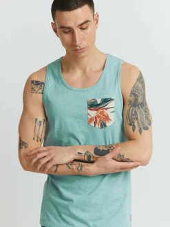 BLEND Shirts<Herren Tanktop blau gemustert
