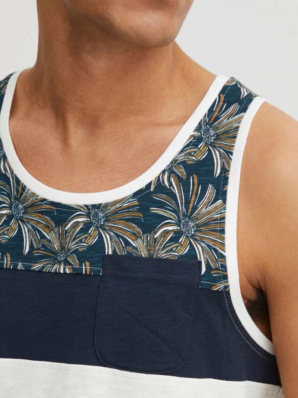 Solid Shirts<Herren Tanktop - SDFlo blau gemustert