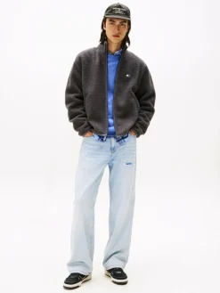 Tommy Jeans Sweatshirts & Sweatjacken<Herren Teddyjacke anthrazit uni