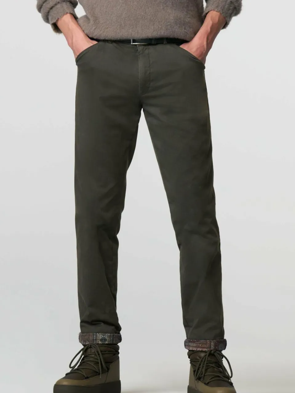 MEYER Hosen<Herren Thermo Chino - Chicago grau uni