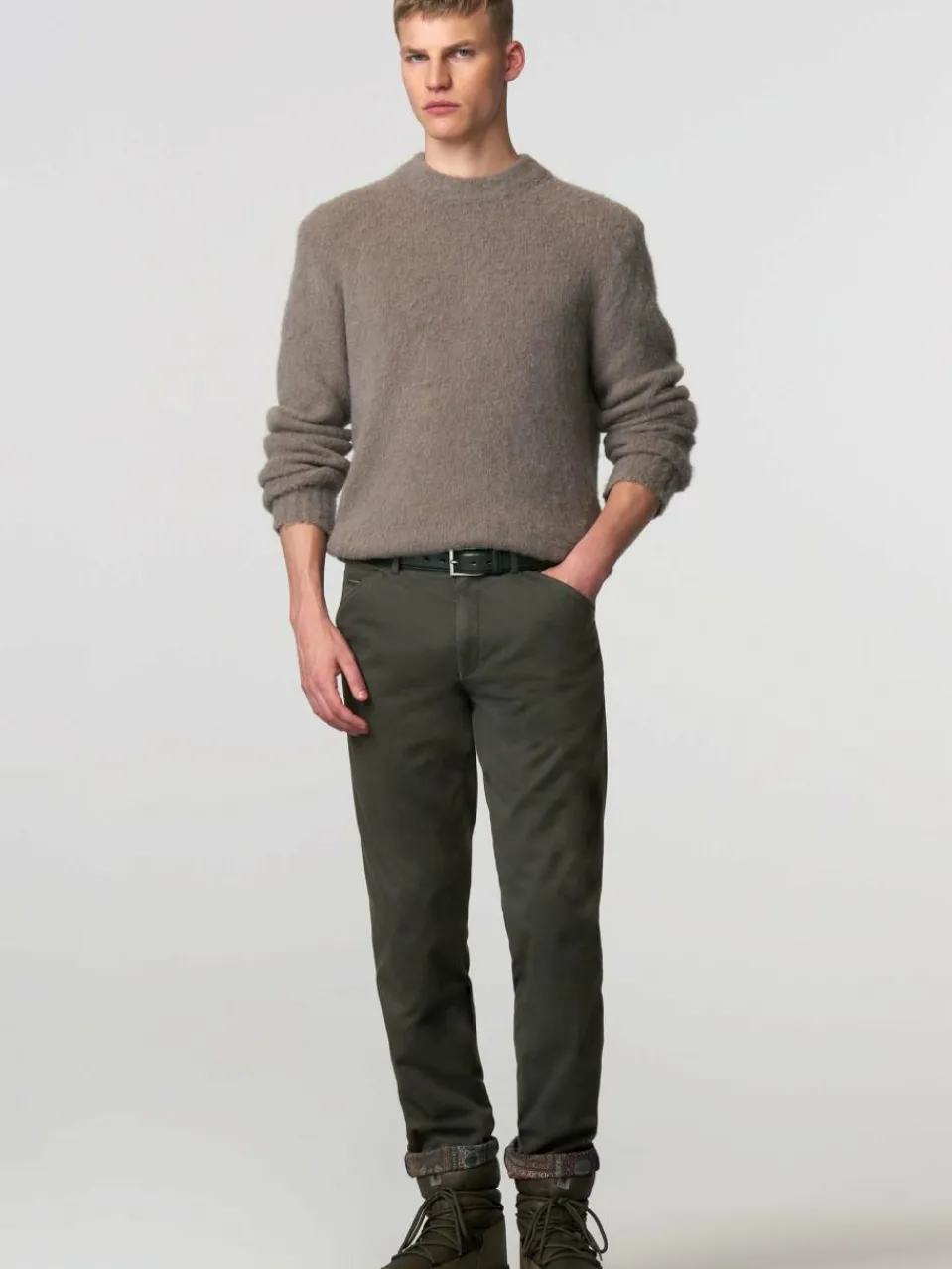 MEYER Hosen<Herren Thermo Chino - Chicago grau uni