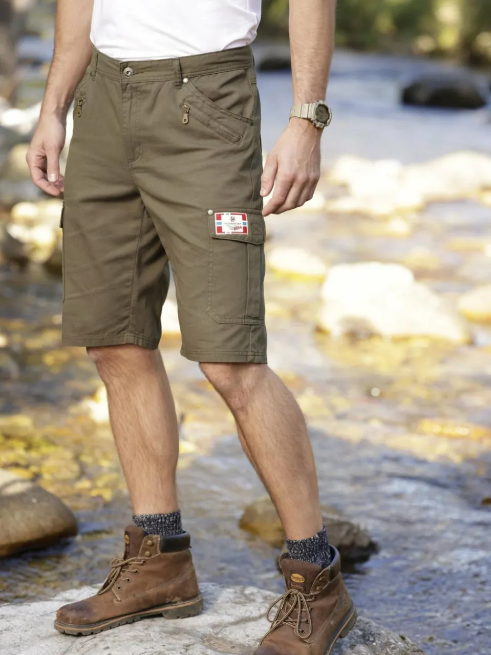 Herren Jan Vanderstorm Hosen>Herren Tiefbundbermuda - HEIMERAM