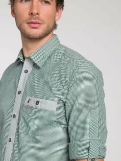 Spieth & Wenksy Hemden<Herren Trachtenhemd - Dorf Langarm grün uni