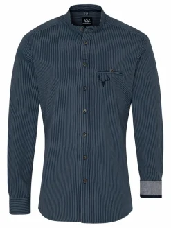 Spieth & Wenksy Hemden<Herren Trachtenhemd - Fellen blau gestreift