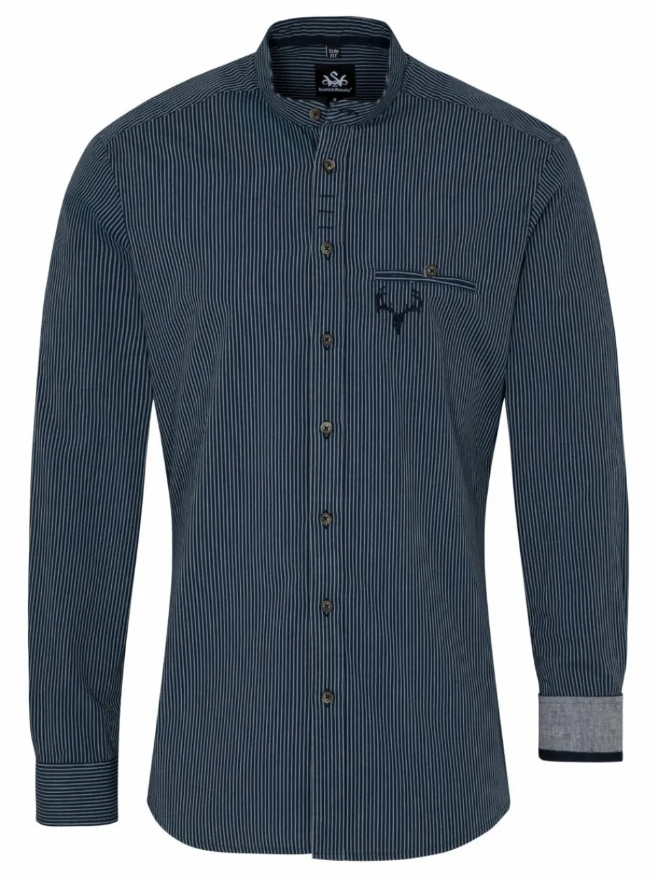 Spieth & Wenksy Hemden<Herren Trachtenhemd - Fellen blau gestreift