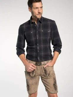 Spieth & Wenksy Hemden<Herren Trachtenhemd - Fetan blau kariert