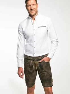 Spieth & Wenksy Hemden<Herren Trachtenhemden - Engadin weiß uni