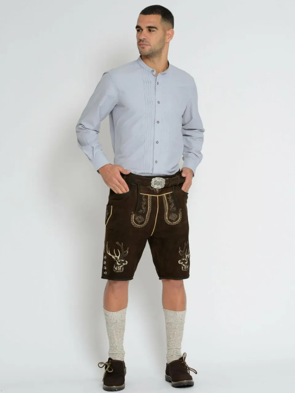 JCC Hosen<Herren Trachtenhose braun uni