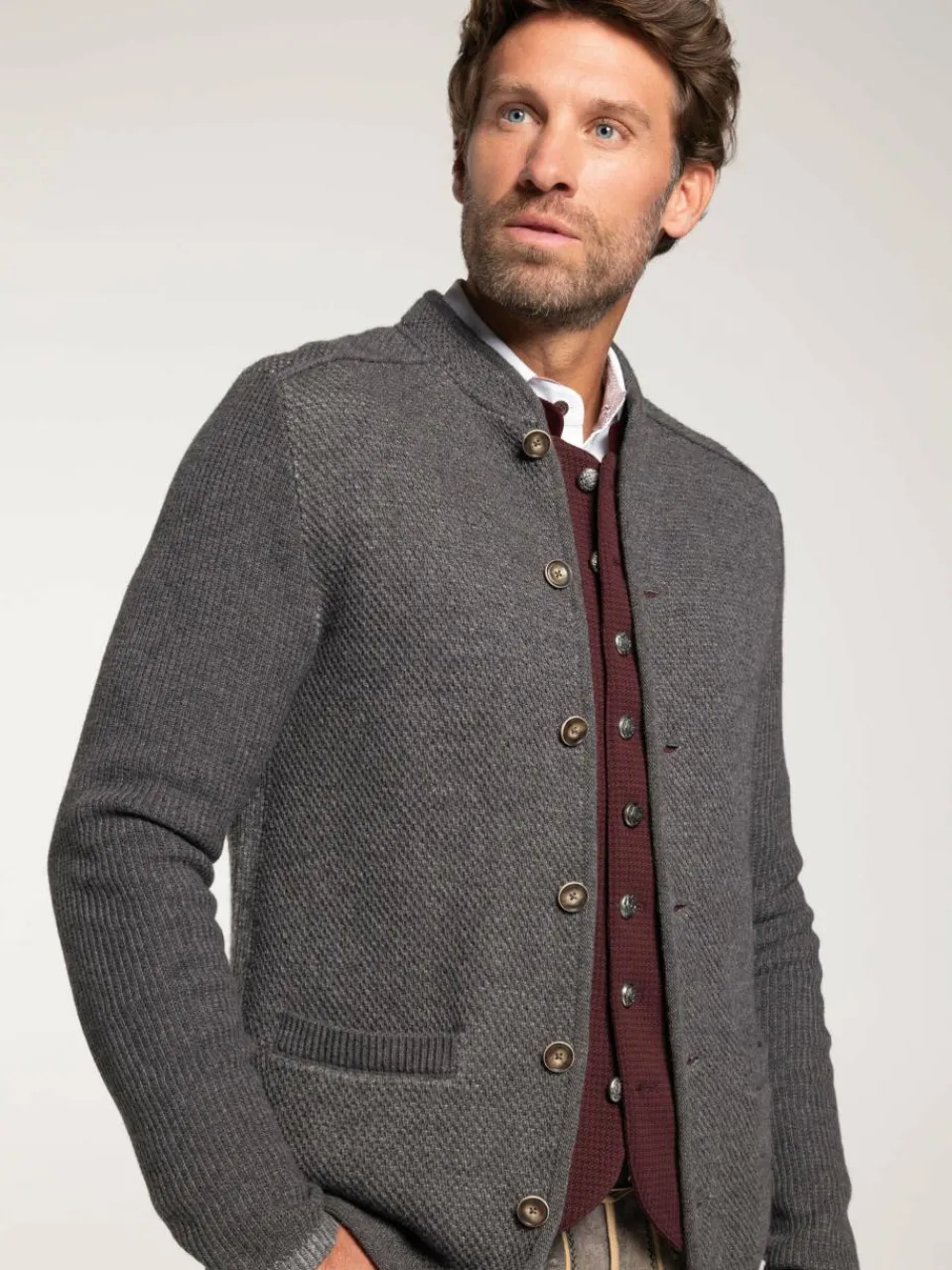 Spieth & Wenksy Pullover & Strickjacken<Herren Trachtenstrickjacke - Gasteig anthrazit uni