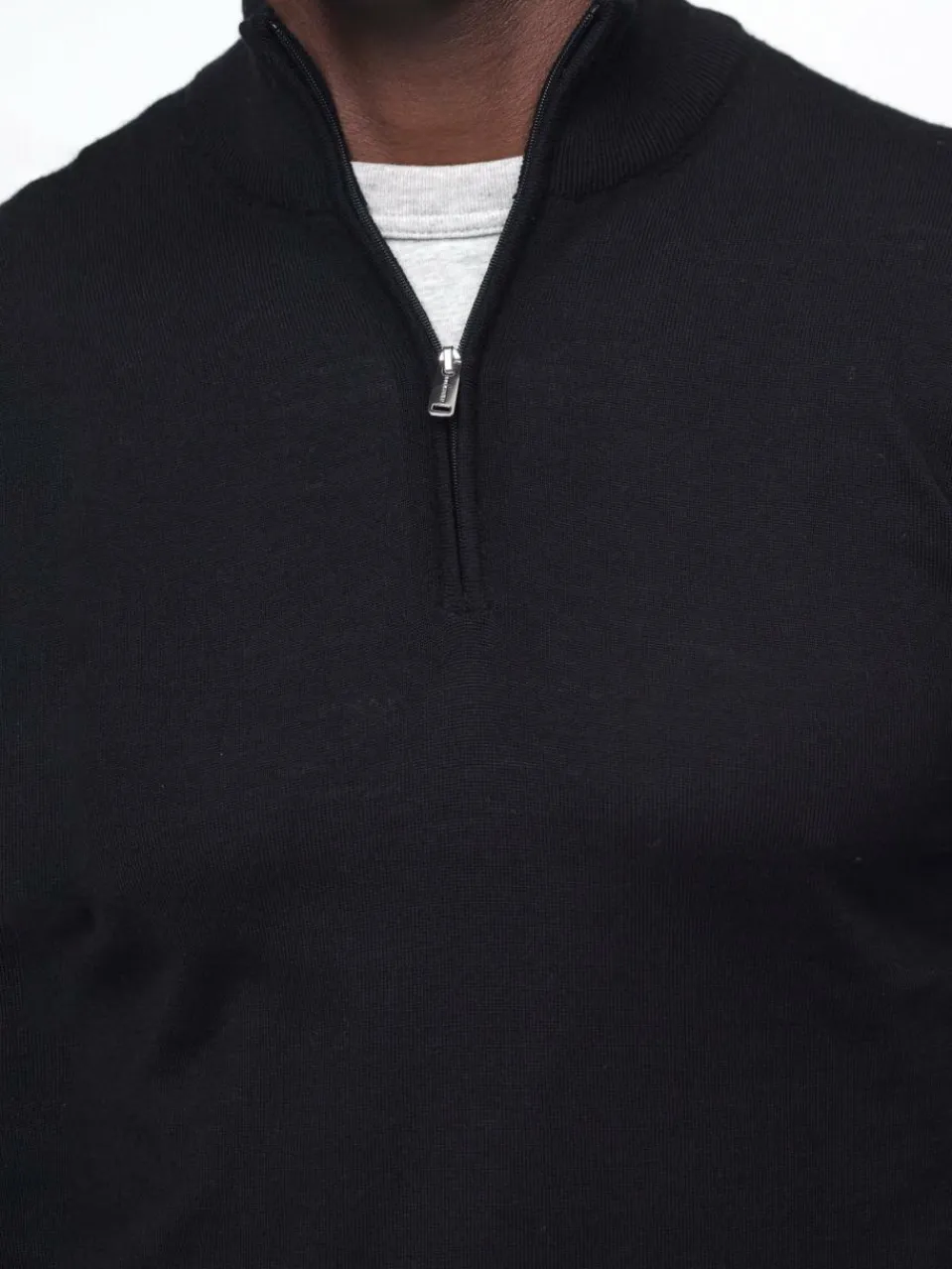 Profuomo Pullover & Strickjacken<Herren Troyer schwarz uni