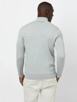 Profuomo Pullover & Strickjacken<Herren Troyer hellgrau uni