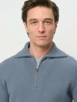 Profuomo Pullover & Strickjacken<Herren Troyer blau uni