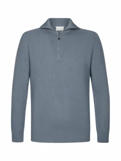 Profuomo Pullover & Strickjacken<Herren Troyer blau uni