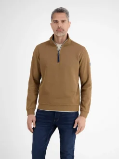 LERROS Sweatshirts & Sweatjacken<Herren Troyer kastanie uni