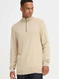 BLEND Pullover & Strickjacken<Herren Troyer - BHDAN beige meliert