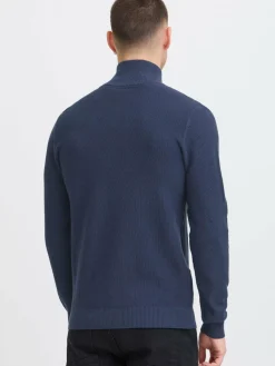 BLEND Pullover & Strickjacken<Herren Troyer - BHPullover blau uni