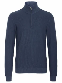 BLEND Pullover & Strickjacken<Herren Troyer - BHPullover blau uni