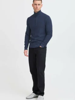 BLEND Pullover & Strickjacken<Herren Troyer - BHPullover blau uni