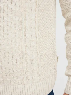 BLEND Pullover & Strickjacken<Herren Troyer - BHPullover weiß gemustert