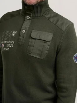 FQ1924 Sweatshirts & Sweatjacken<Herren Troyer - FQErlong grün bedruckt