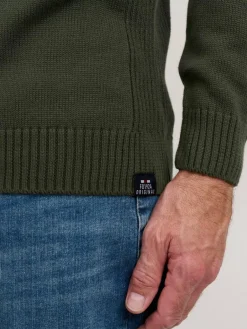 FQ1924 Sweatshirts & Sweatjacken<Herren Troyer - FQErlong grün bedruckt