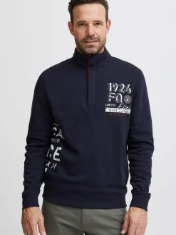 FQ1924 Pullover & Strickjacken<Herren Troyer - FQWilliam blau uni