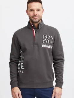 FQ1924 Pullover & Strickjacken<Herren Troyer - FQWilliam grau uni
