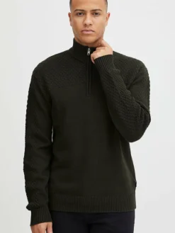 Solid Pullover & Strickjacken<Herren Troyer - SDClive grün uni