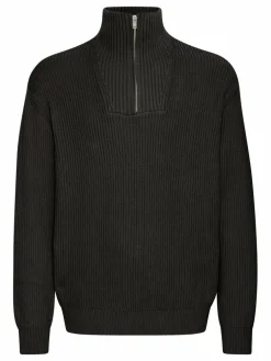 Solid Pullover & Strickjacken<Herren Troyer - SDNALLE schwarz uni