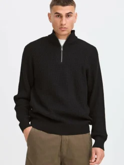 Solid Pullover & Strickjacken<Herren Troyer - SDRIVER HALFZIP schwarz uni