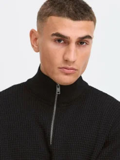 Solid Pullover & Strickjacken<Herren Troyer - SDRIVER HALFZIP schwarz uni